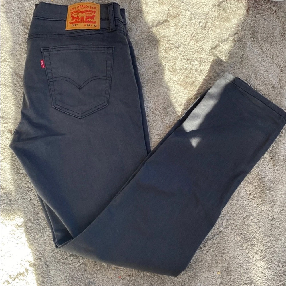 Levi Strauss & Co. Men's 511 Jeans, Charcoal, Size 34X 32- NEW WITHOUT TAG